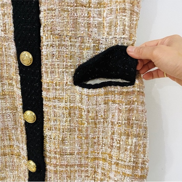 Alexia Admor tweed button up dress with gold buttons NWT - Picture 6 of 11